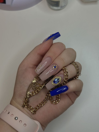 PRESS ON NAILS "Blue Jewel"
